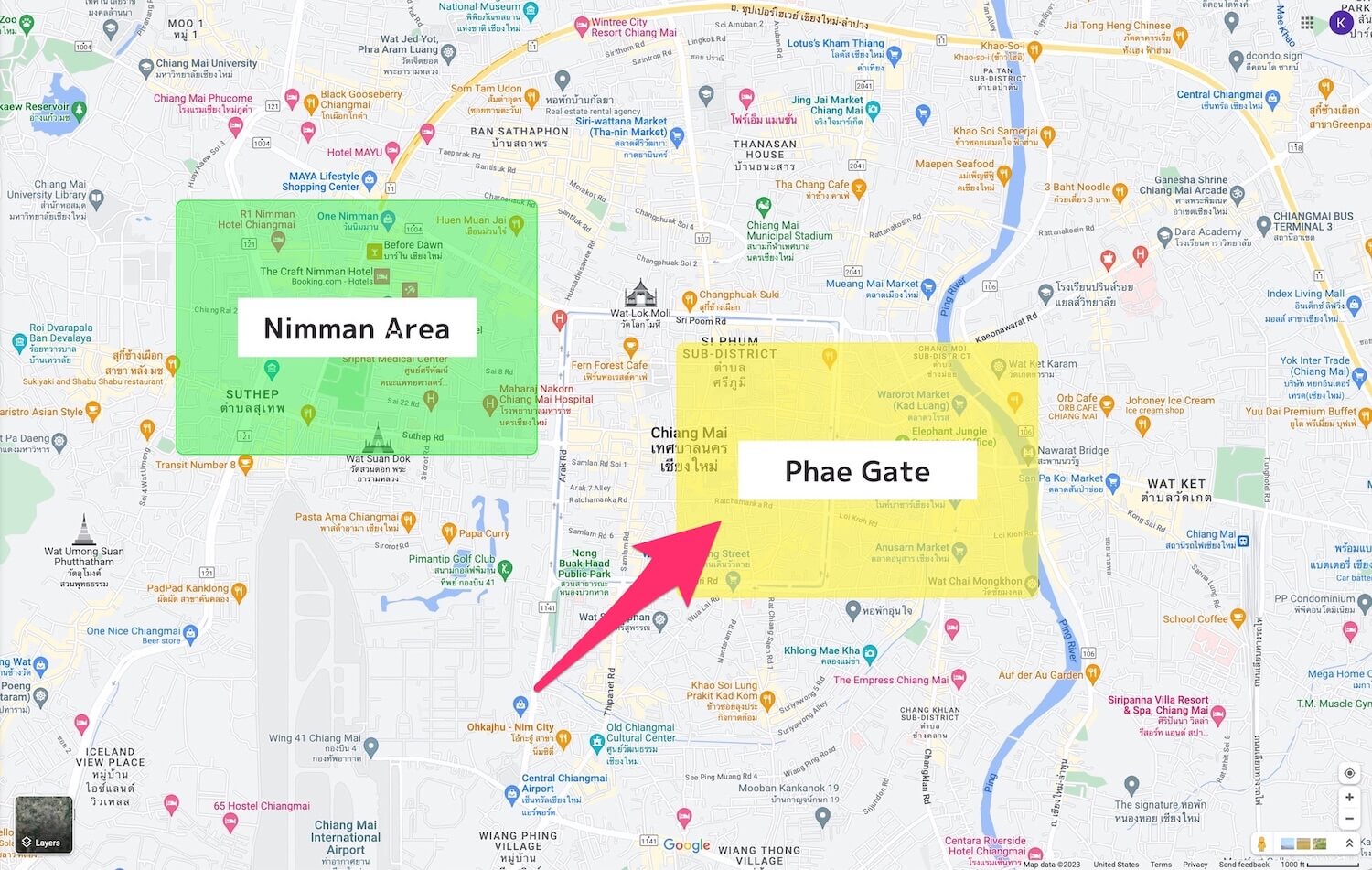 ChiangMai_ Nimmanhaemin_ThaPhaeGate Map