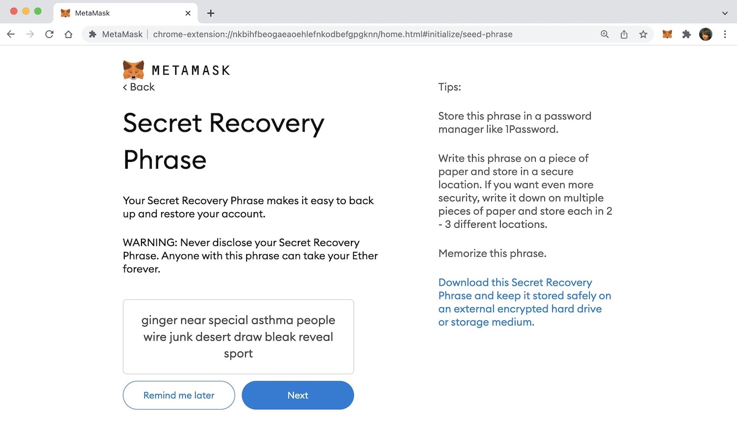 secret_key_metamask
